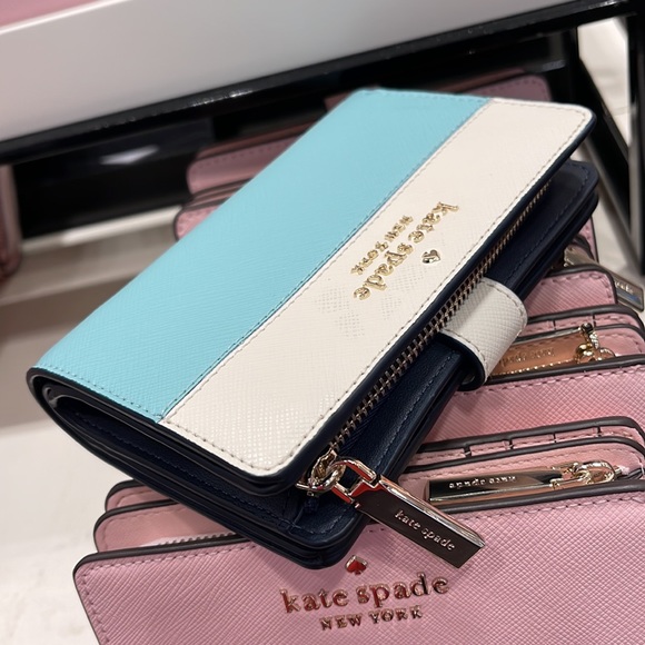 Kate Spade Staci Medium Compact Bifold Wallet Poolside Multi - Picture 15 of 16